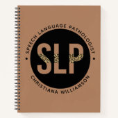 Aangepaste SLP Speech Pathologist Leopard Print Gi Notitieboek (Voorkant)