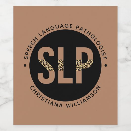 Aangepaste SLP Speech Pathologist Leopard Print Gi Wijn Etiket (Enkel label)