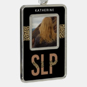 Aangepaste SLP Speech Pathologist Photo Verzilverd Omlijst Ornament (Rechts)