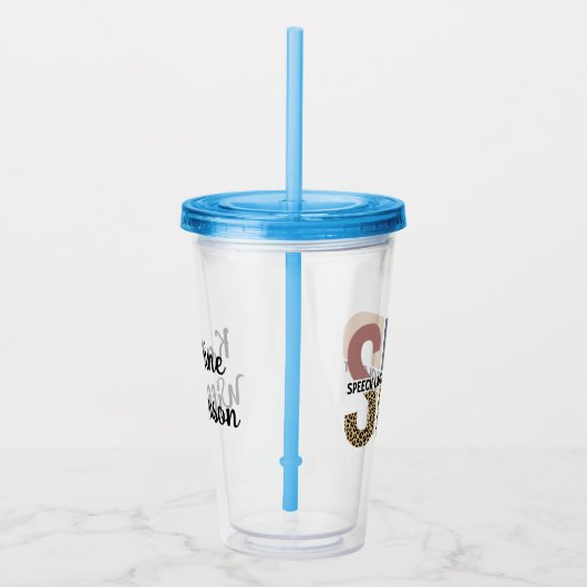 Aangepaste SLP Speech Patholoog Leopard Print Acryl Drinkbeker (Rechts)
