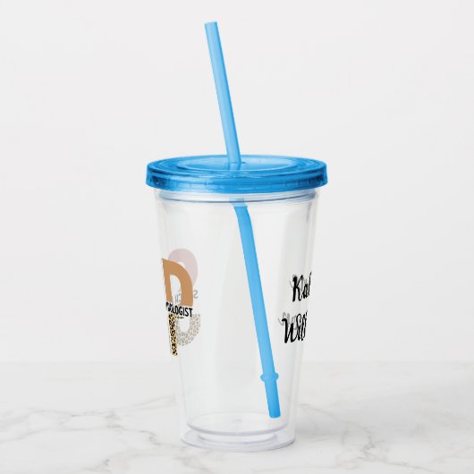 Aangepaste SLP Speech Patholoog Leopard Print Acryl Drinkbeker (Links)