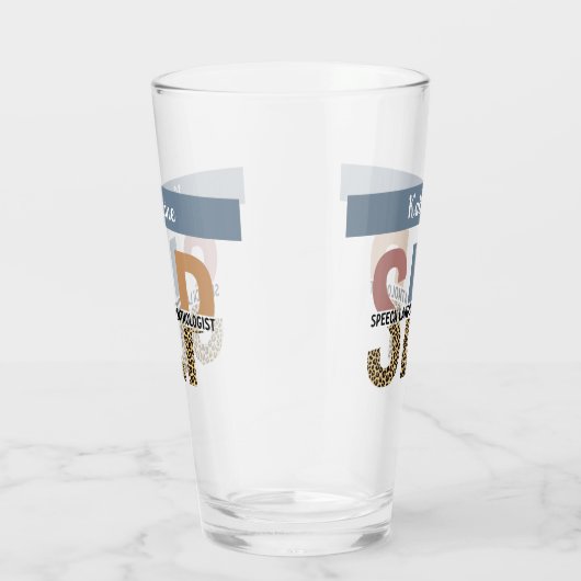Aangepaste SLP Speech Patholoog Leopard Print Glas (Rechts)