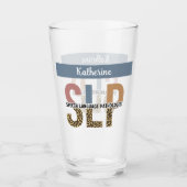 Aangepaste SLP Speech Patholoog Leopard Print Glas (Voorkant)
