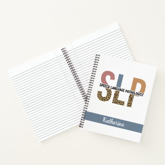 Aangepaste SLP Speech Patholoog Leopard Print Notitieboek (Binnen)