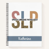 Aangepaste SLP Speech Patholoog Leopard Print Notitieboek (Voorkant)