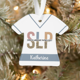 Aangepaste SLP Speech Patholoog Leopard Print Ornament