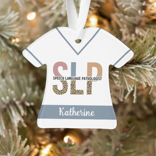 Aangepaste SLP Speech Patholoog Leopard Print Ornament (Boom)