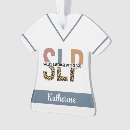 Aangepaste SLP Speech Patholoog Leopard Print Ornament (voorkant)