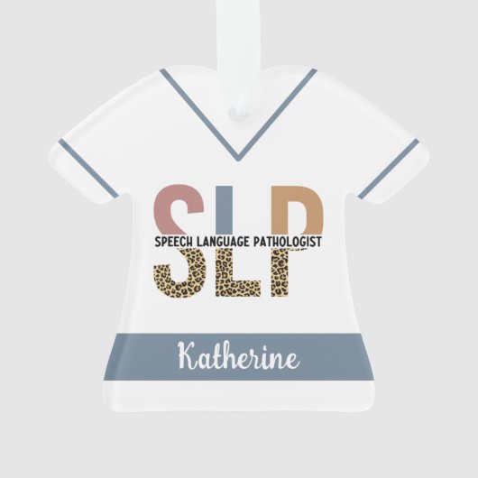 Aangepaste SLP Speech Patholoog Leopard Print Ornament (achterkant)