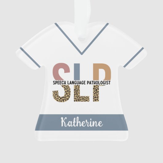 Aangepaste SLP Speech Patholoog Leopard Print Ornament (voorkant)