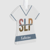 Aangepaste SLP Speech Patholoog Leopard Print Ornament (voorkant)