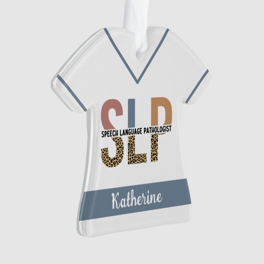Aangepaste SLP Speech Patholoog Leopard Print Ornament (voorkant)