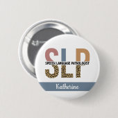 Aangepaste SLP Speech Patholoog Leopard Print Ronde Button 5,7 Cm (Voorkant /achterkant)