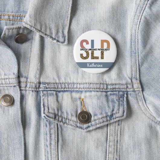 Aangepaste SLP Speech Patholoog Leopard Print Ronde Button 5,7 Cm (In situ)