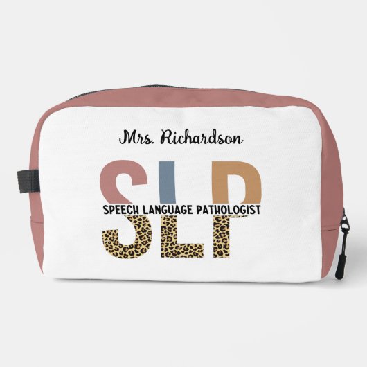 Aangepaste SLP Speech Patholoog Leopard Print Toilettasje (Voorkant)