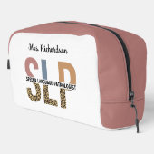Aangepaste SLP Speech Patholoog Leopard Print Toilettasje (Rechterhoek)