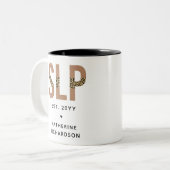 Aangepaste SLP-spoordenpatholoog laopard print Tweekleurige Koffiemok (Voorkant links)