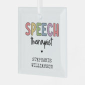 Aangepaste SLP-spraakpatholoog Speech Therapist Glas Ornament (Voorkant links)