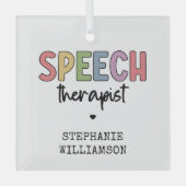 Aangepaste SLP-spraakpatholoog Speech Therapist Glas Ornament (Voorkant)