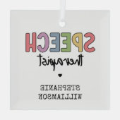 Aangepaste SLP-spraakpatholoog Speech Therapist Glas Ornament (Achterkant)