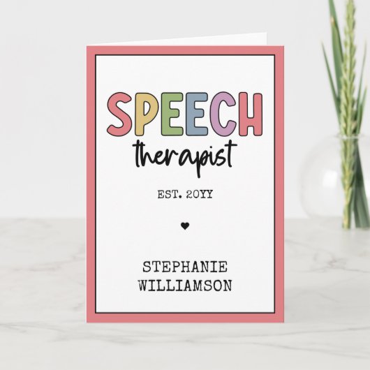 Aangepaste SLP-spraakpatholoog Speech Therapist Kaart (Voorkant)