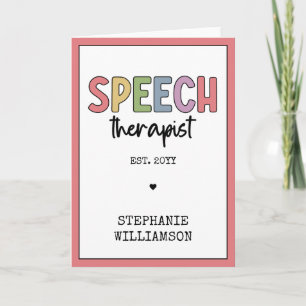 Aangepaste SLP-spraakpatholoog Speech Therapist Kaart