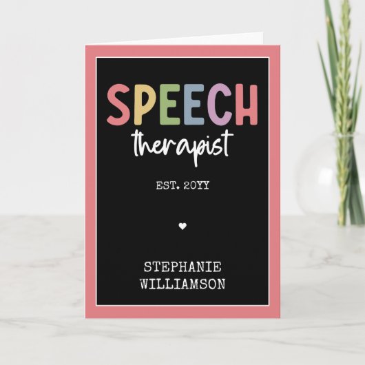 Aangepaste SLP-spraakpatholoog Speech Therapist Kaart (Voorkant)