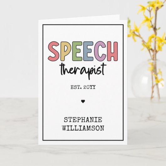 Aangepaste SLP-spraakpatholoog Speech Therapist Kaart (Gele Bloem)