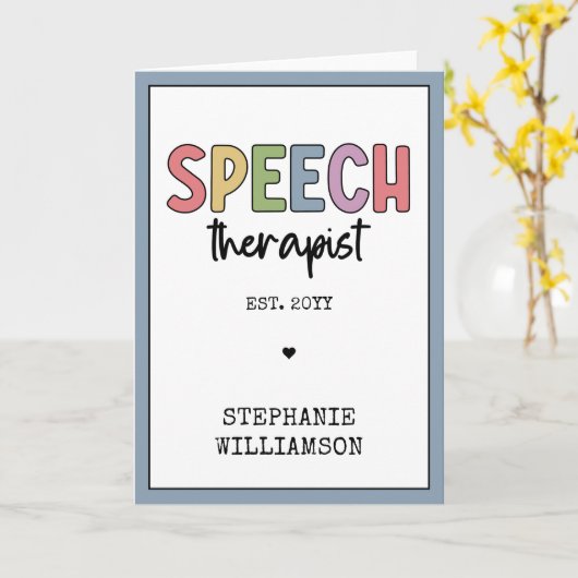Aangepaste SLP-spraakpatholoog Speech Therapist Kaart (Gele Bloem)