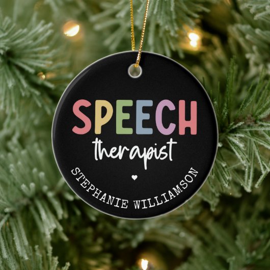 Aangepaste SLP-spraakpatholoog Speech Therapist Keramisch Ornament (Boom)