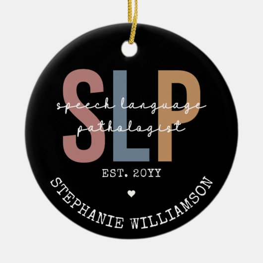 Aangepaste SLP-spraakpatholoog Speech Therapist Keramisch Ornament (Voorkant)