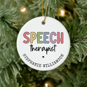 Aangepaste SLP-spraakpatholoog Speech Therapist Keramisch Ornament