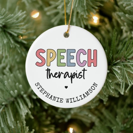 Aangepaste SLP-spraakpatholoog Speech Therapist Keramisch Ornament (Boom)