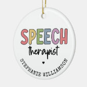 Aangepaste SLP-spraakpatholoog Speech Therapist Keramisch Ornament (Links)