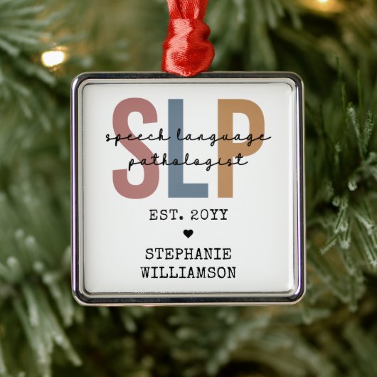 Aangepaste SLP-spraakpatholoog Speech Therapist Metalen Ornament (Boom)