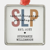 Aangepaste SLP-spraakpatholoog Speech Therapist Metalen Ornament (Voorkant)