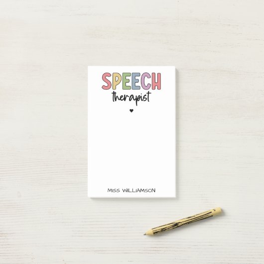 Aangepaste SLP-spraakpatholoog Speech Therapist Post-it® Notes (Op bureau)