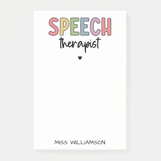 Aangepaste SLP-spraakpatholoog Speech Therapist Post-it® Notes (Voorkant)