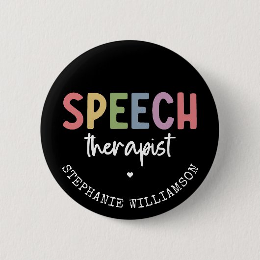 Aangepaste SLP-spraakpatholoog Speech Therapist Ronde Button 5,7 Cm (Voorkant)