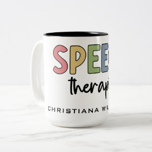 Aangepaste SLP-spraakpatholoog Speech Therapist Tweekleurige Koffiemok
