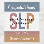 Aangepaste SLP-spraakpatholoog Speech Therapist Wijn Etiket (Enkel label)