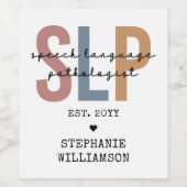 Aangepaste SLP-spraakpatholoog Speech Therapist Wijn Etiket (Enkel label)