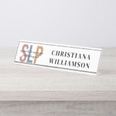 Aangepaste SLP-taaldocent Bureau Naambordje (Voorkant)