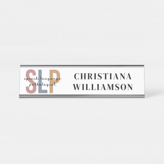 Aangepaste SLP-taaldocent Bureau Naambordje (Voorkant)