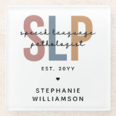 Aangepaste SLP-taaldocent Glazen Onderzetter (Voorkant)