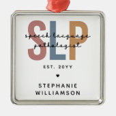 Aangepaste SLP-taaldocent Metalen Ornament (Voorkant)