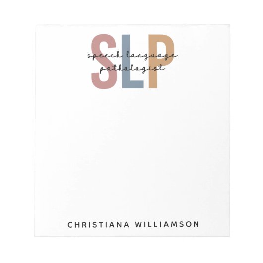 Aangepaste SLP-taaldocent Notitieblok (Voorkant)