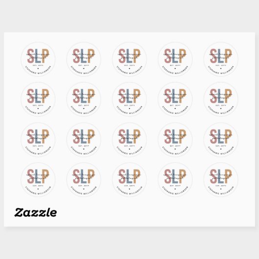 Aangepaste SLP-taaldocent Ronde Sticker (Vel)