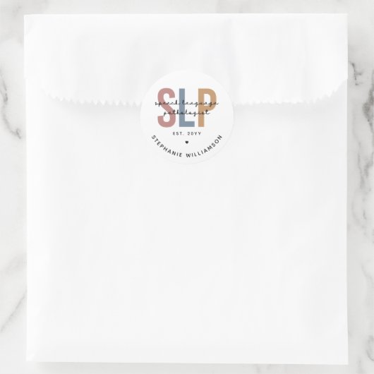 Aangepaste SLP-taaldocent Ronde Sticker (Tas)
