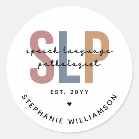 Aangepaste SLP-taaldocent Ronde Sticker (Voorkant)